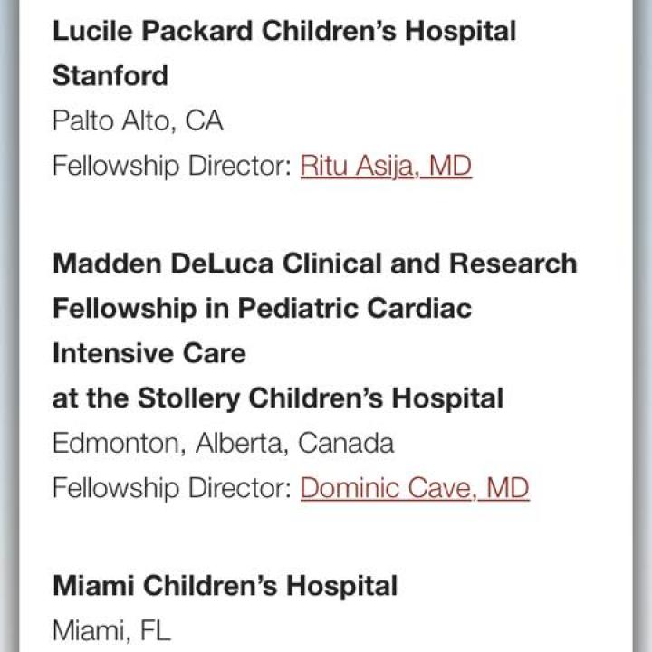 Madden DeLuca Clinical and Research Fellowship at the Stollery